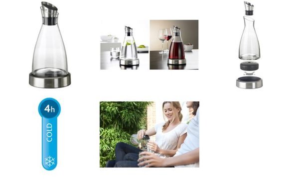 Image emsa Kühlkaraffe FLOW, 1,0 Liter, G las/Edelstahl (6460047)