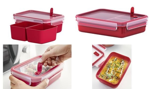 Image emsa Mikrowellendose CLIP & MICRO, 1,0 Liter, mit Einsätzen (6460498)