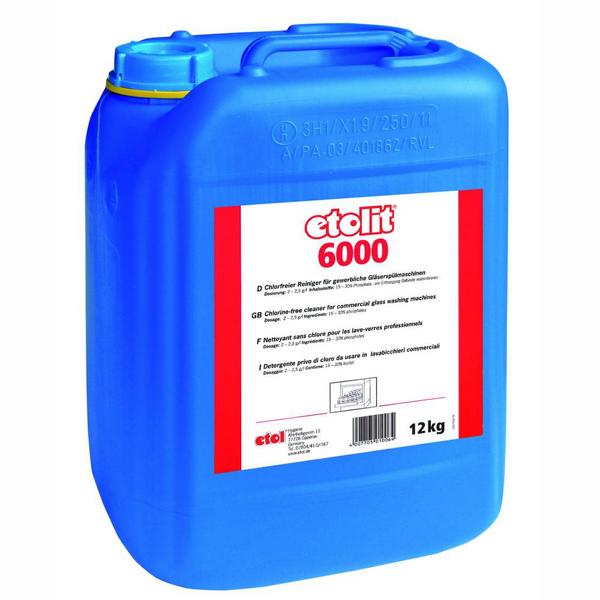Image etolit 6000 | 12 Kg flüssiger Gläserreiniger, hochalkalisch, chlorfrei, für geringe Wasserhärten geeignet