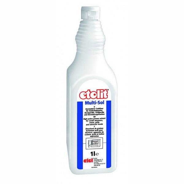 Image etolit Multi-Sol | 1 Liter <br>Hochaktiver Fettlöser zur Reinigung von Heißluftdämpfern, Backgeräten, Grillgeräten und Dunstabzugshauben