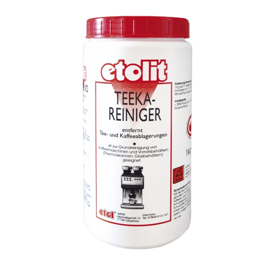 Image etolit Teeka-Reiniger | 1 kg <br>Pulverförmiger Reiniger für Kaffeemaschinen, Kannen und Vorratsbehälter, alkalisch, bleichend