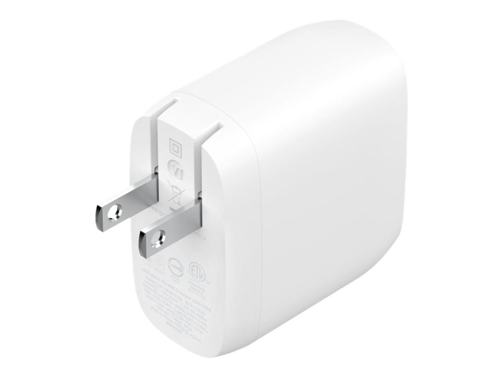 Image BELKIN 60W Dual USB-C Ladegerät mit Power Deliver, weiss
