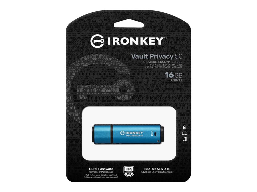 Image KINGSTON Stick Kingston IronKey VP50  16GB USB 3.0 secure