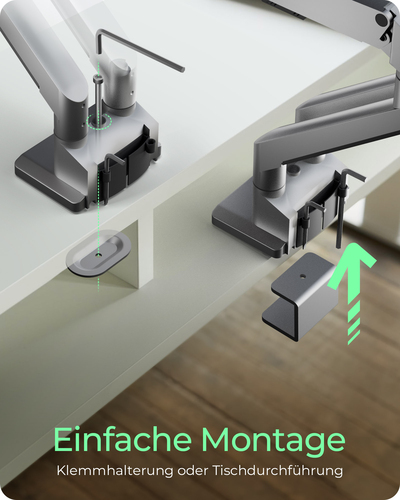 Image RAIDSONIC Monitorhalterung IB-MS524-T (grau, für 2 Monitore bis 32" (81cm))