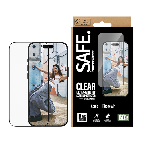 Image PANZERGLASS SAFE. by PanzerGlass Screen Protector w. Black Frame iPhone 17 Air 