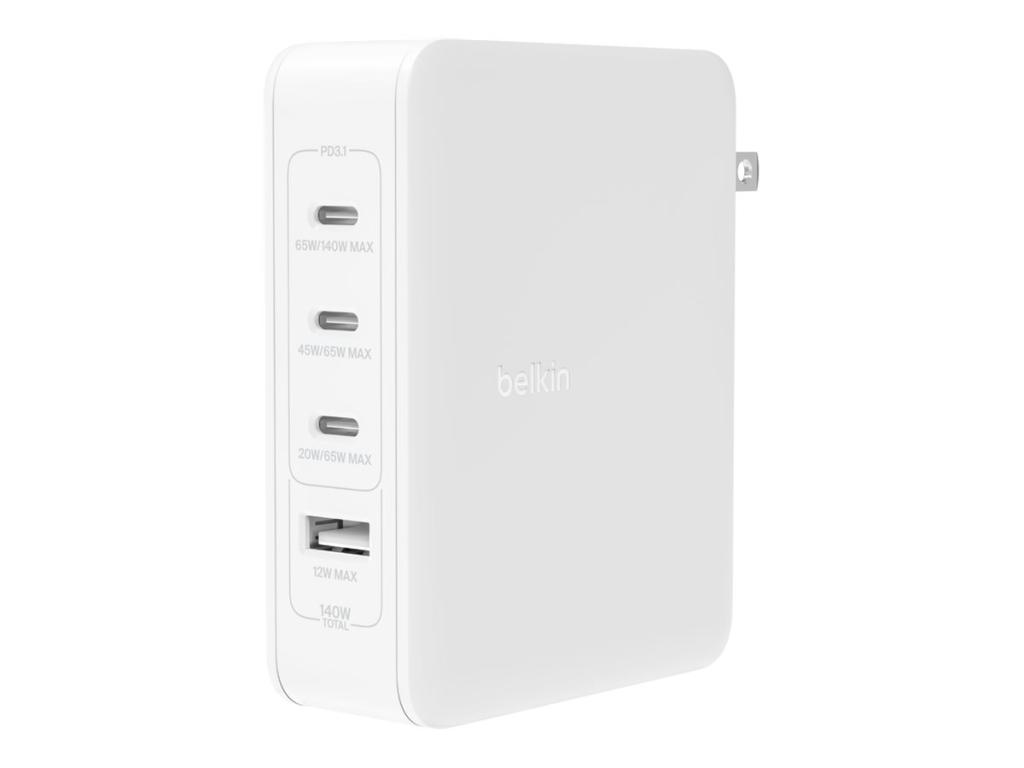 Image BELKIN 140 Watt 4-Port GaN Ladegerät mit UK, EU, US Stecker