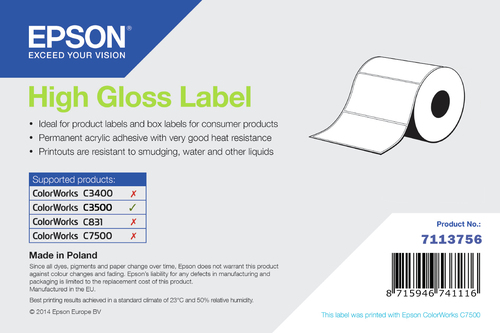 Image EPSON High Gloss Label 76x51mm