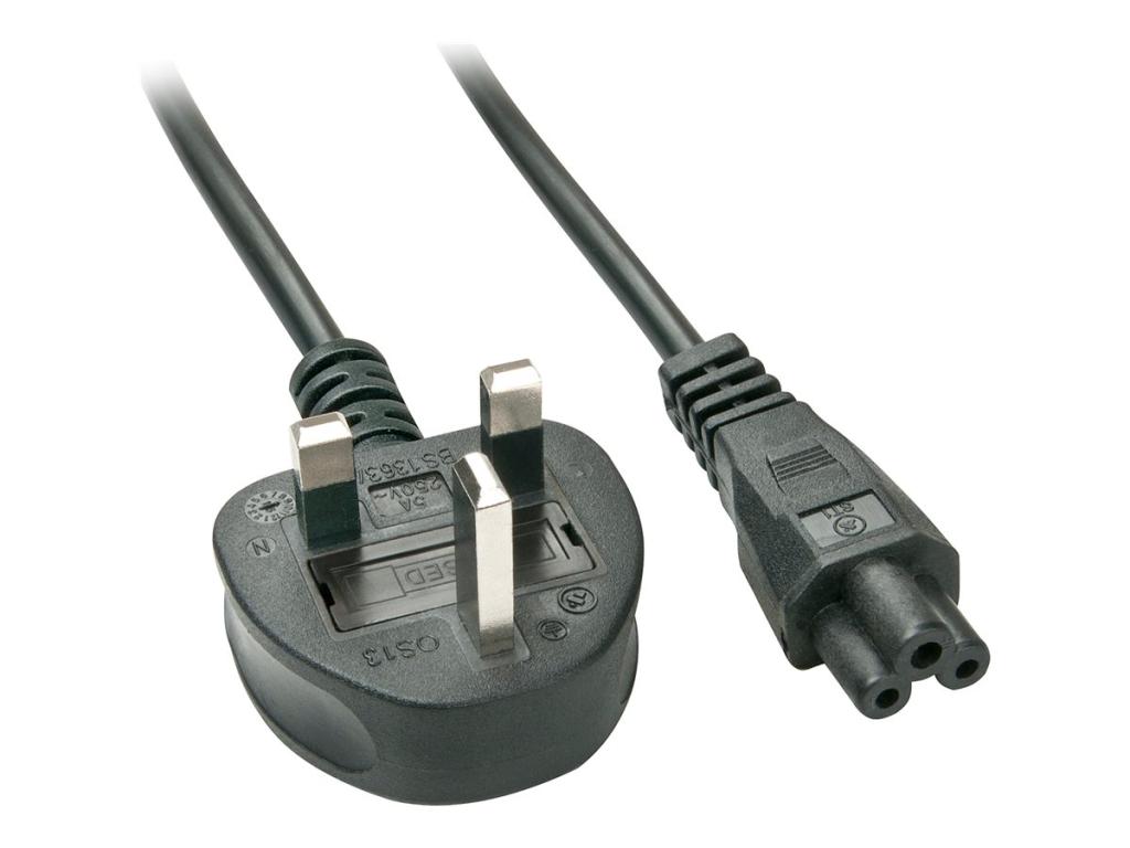 Image LINDY - Stromkabel (250 VAC, 5 A) - BS 1363 (M) - bis - IEC 320 EN 60320 C5 - 2