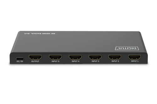 Image DIGITUS HDMI Switch, 5x1 8K/60Hz HDR, HDCP 2.3