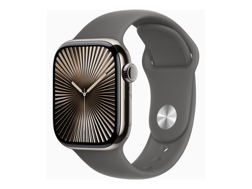 Image Apple Watch Series 10 42 mm Titan (GPS+Cellular) Sportarmband S/M  steingrau, natur