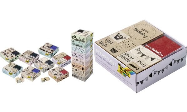 Image folia Motivstempel-Set Happy Birth day, aus Holz, 11-teilig (57906060