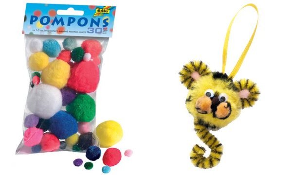 Image folia Pompons, 30 Stück, Größen und Farben sortiert (57905111)