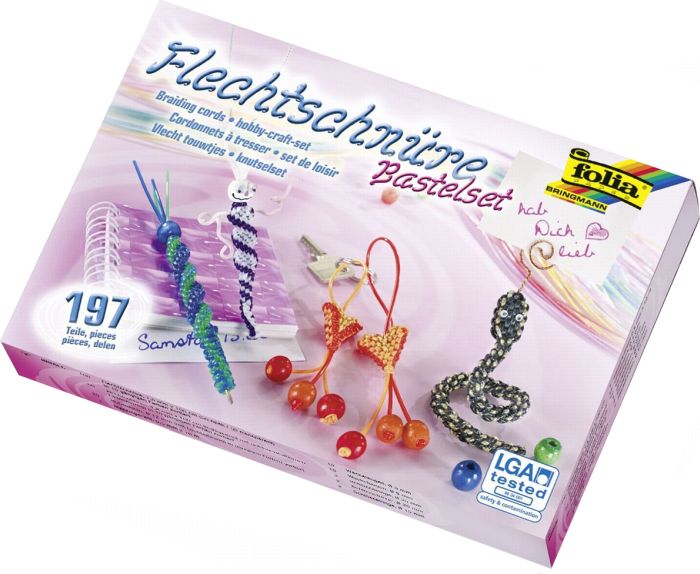 Image folia Scoubidou Flechtschnüre-Bastelset, 197 Teile
