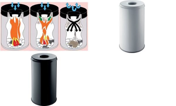 Image helit Stahl-Papierkorb the guardia n, 50 Liter, schwarz (5690644)