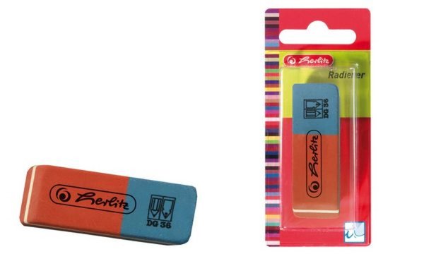 Image herlitz Naturkautschuk-Radierer, Fa rbe: blau/rot (8685703)