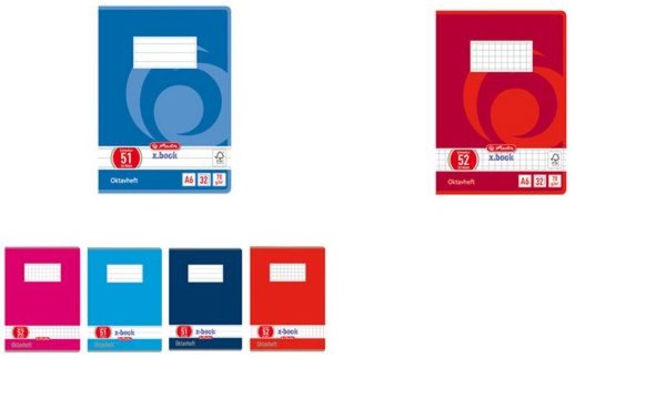 Image herlitz Oktavheft x.book, DIN A6, k ariert, 70 g/qm, 60 Blatt (285635)