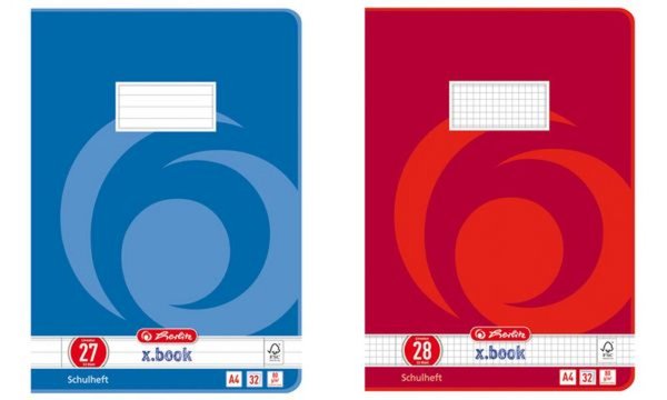 Image herlitz Schulheft x.book, DIN A4, L ineatur 22 / kariert (340224)