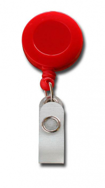 Image JOJO – Ausweishalter Ausweisclip Schlüsselanhänger, runde Form, Gürtelclip, Druckknopfschlaufe, Farbe rot - 10 Stück