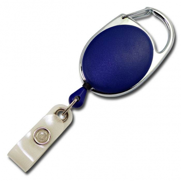 Image JOJO – Ausweishalter Ausweisclip Schlüsselanhänger ovale Form, Metallumrandung Druckknopfschlaufe, Farbe blau - 10 Stück