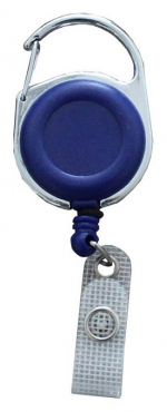 Image JOJO – Ausweishalter Ausweisclip Schlüsselanhänger runde Form Metallumrandung Druckknopfschlaufe Farbe blau - 10 Stück