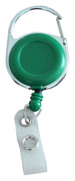 Image JOJO – Ausweishalter Ausweisclip Schlüsselanhänger runde Form Metallumrandung Druckknopfschlaufe Farbe grün- 100 Stück