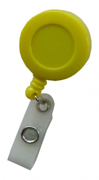 Image JOJO – Ausweishalter Ausweisclip Schlüsselanhänger, runde Form, Gürtelclip, Druckknopfschlaufe, Farbe gelb - 100 Stück