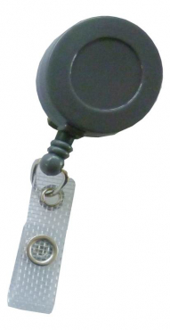 Image JOJO – Ausweishalter Ausweisclip Schlüsselanhänger, runde Form, Gürtelclip, Druckknopfschlaufe, Farbe grau - 10 Stück