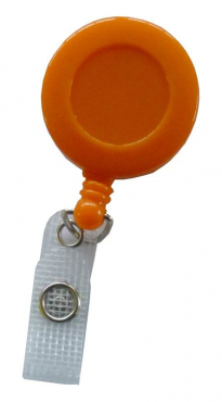 Image JOJO – Ausweishalter Ausweisclip Schlüsselanhänger, runde Form, Gürtelclip, Druckknopfschlaufe, Farbe orange - 100 Stück
