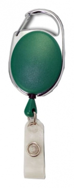 Image JOJO – Ausweishalter Ausweisclip Schlüsselanhänger ovale Form, Metallumrandung Druckknopfschlaufe, Farbe grün - 100 Stück