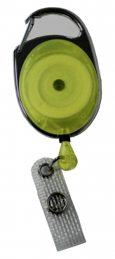 Image JOJO – Ausweishalter Ausweisclip Schlüsselanhänger ovale Form, Metallumrandung Druckknopfschlaufe, Farbe transparent gelb - 10 Stück