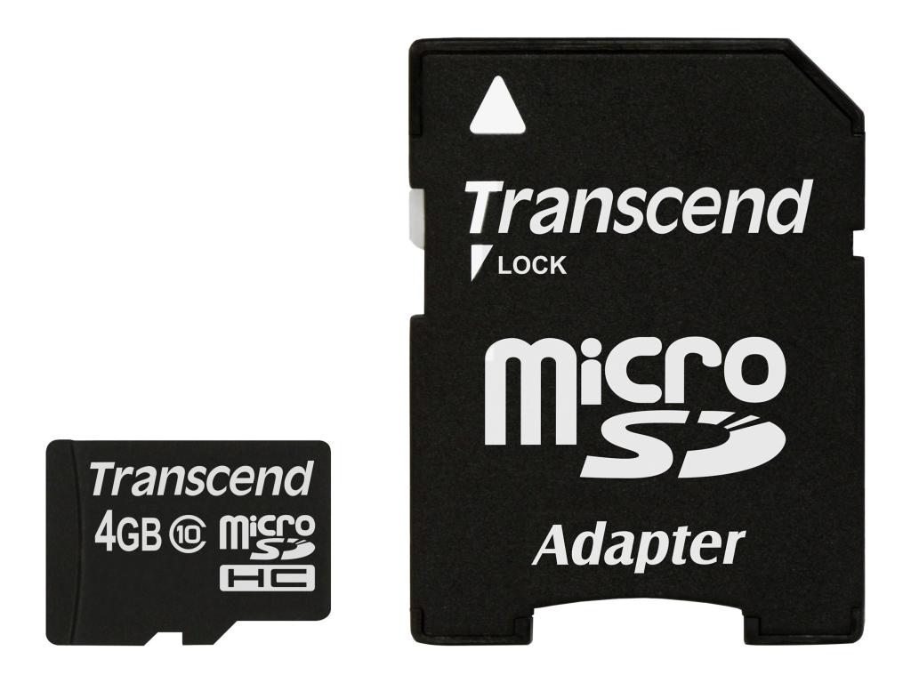 Image mSDHC 4GB Transcend + Adapter / Class 10