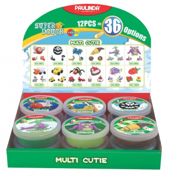 Image Super Dough Knetfigur Knete Modelliermasse Multi Cute 12er Set