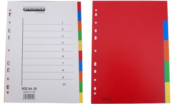 Image proOFFICE Kunststoff-Register, blan ko, A4, 5-teilig (10071942)