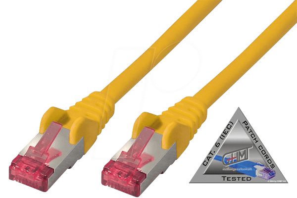 Image shiverpeaks Patchkabel S/FTP Cat.6aPIMF gelb 0,25 m