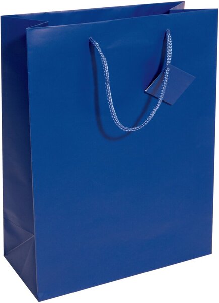Image sigel Geschenktüte, mit Mattlack, Größe: L, ultramarinblau