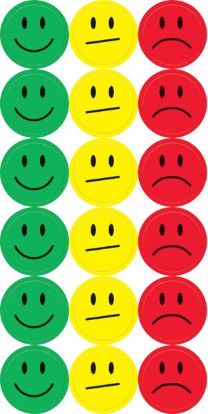 Image sigel Moderationspunkte Gesicht, Papier, farbig sortiert