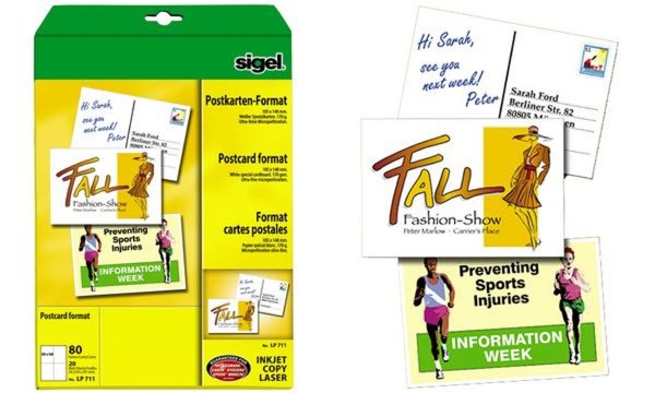 Image sigel PC-Postkarten, DIN A6, 185 g/ qm, weiß, Spezialkarton (8200855)