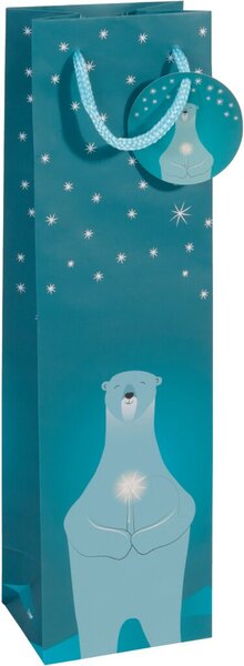 Image sigel Weihnachts-Flaschentüte "Polar bear with candle