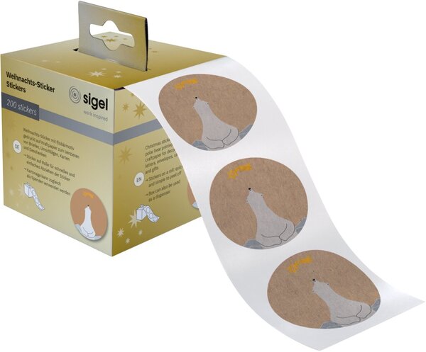 Image sigel Weihnachts-Sticker "Polar bear with shooting star