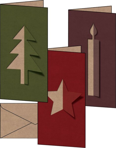 Image sigel Weihnachtskarten-Set "Cut-out style", DIN lang