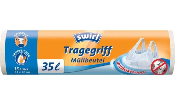 Image swirl Mülleimerbeutel, mit Tragegri ff, transparent, 10 Liter (9509628)