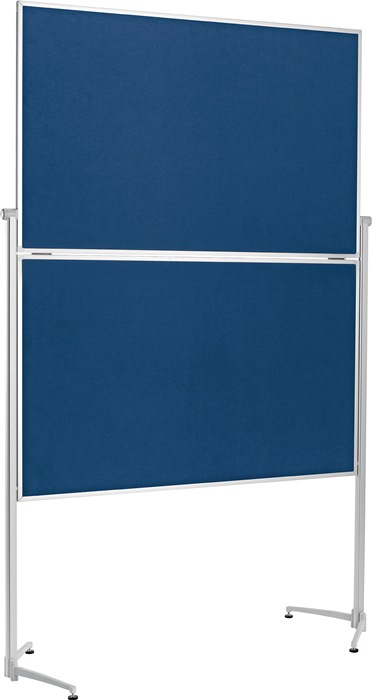 Image tafelwand B1200xH1500mm klappbar fahrbar Filz blau MAGNETOPLAN
