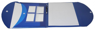 Image EXXO by HFP Tagungsmappe / Schreibmappe / Kongressmappe A4, aus PP, mit Einschubtaschen, Visitenkartentaschen, inkl. Schreibblock, Klappe mit Klettverschluss, Farbe: transparent blau - 1 Stück