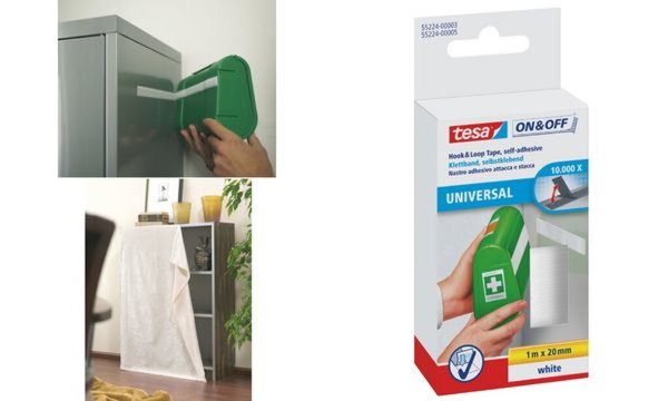 Image tesa On & Off Klettband, 20 mm x 2, 5 m, schwarz (8755215)