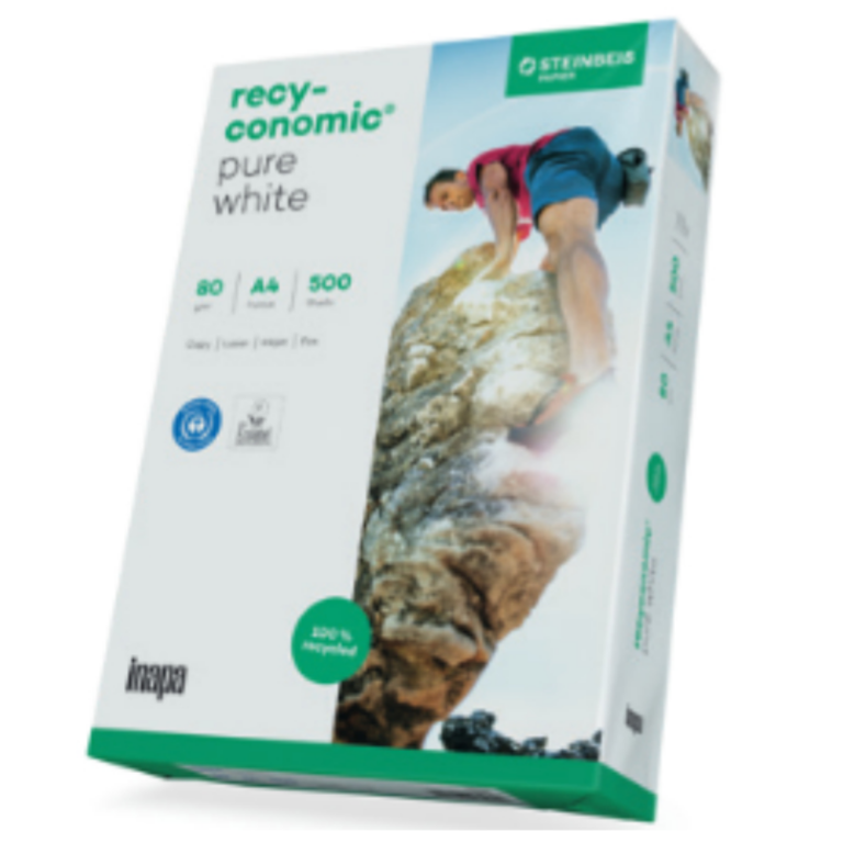 Image INAPA Recyconomic Pr.wh 80g/m? 500Bl. A4| Pure White - 80 g/m² - A4