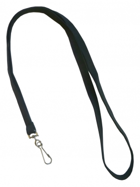 Image Umhängeband / Lanyards / Schlüsselanhänger aus Polyester mit drehbarem Simplexhaken, Farbe: schwarz - 100 Bänder