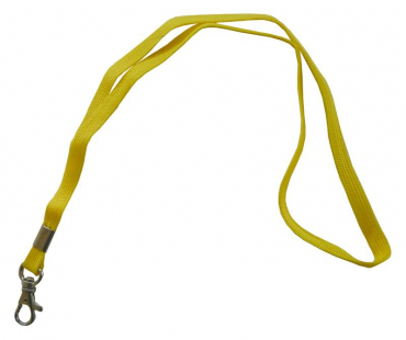 Image Umhängeband / Lanyards Schlüsselanhänger aus weichem Polyester mit drehbaren Karabinerhaken, Farbe: gelb - 100 Bänder