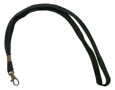 Image Umhängeband / Lanyards Schlüsselanhänger aus weichem Polyester mit drehbaren Karabinerhaken, Farbe: schwarz - 10 Bänder