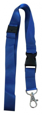 Image Umhängeband / Lanyards / Schlüsselanhänger aus Polyester mit drehbarem Karabinerhaken, mit Steckschnalle und Sicherheitsbruchstelle, Farbe: blau - 10 Bänder