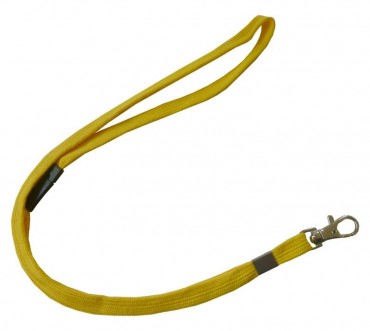 Image Umhängeband / Lanyards Schlüsselanhänger, aus weichem Polyester, mit drehbaren Karabinerhaken, Sicherheitsbruchstelle, Farbe: gelb - 10 Bänder